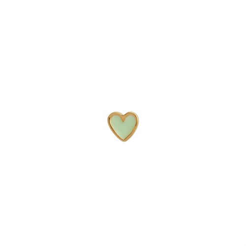 Stine A Petit Love Heart Mint Green Enamel Gold